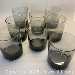 MaxSold Auction: MCM Set of 8 Smoky Grey Textured Lowball Glasses - Toronto (Ontario, Canada) SELLER MANAGED Downsizing Online Auction - Lamb Avenue