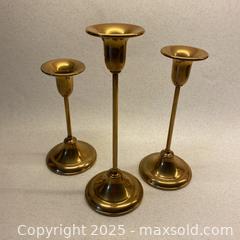 MaxSold Auction: Set of 3 Brass Danish Candlesticks - Toronto (Ontario, Canada) SELLER MANAGED Downsizing Online Auction - Lamb Avenue