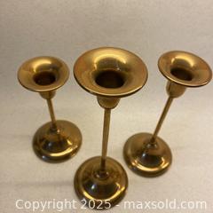 MaxSold Auction: Set of 3 Brass Danish Candlesticks - Toronto (Ontario, Canada) SELLER MANAGED Downsizing Online Auction - Lamb Avenue