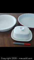 MaxSold Auction: Pie or Flan Dishes Butter Dish - Ottawa (Ontario, Canada) SELLER MANAGED Estate Sale Online Auction - Landry Street (CONDO)                  