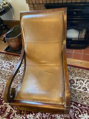MaxSold Auction: Vintage Leather Lounge Chair and Footstool (A) - Perth (Ontario, Canada) SELLER MANAGED Estate Sale Online Auction - Code Road