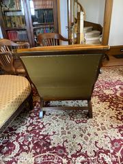 MaxSold Auction: Vintage Leather Lounge Chair and Footstool (A) - Perth (Ontario, Canada) SELLER MANAGED Estate Sale Online Auction - Code Road