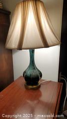 MaxSold Auction: 27-inch Green Table Lamp with Cloth Shade A - Ottawa (Ontario, Canada) PARTNER MANAGED Downsizing Online Auction - Garfield Avenue