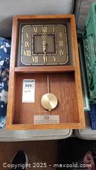 MaxSold Auction: Bulova Wall Pendulum Clock, Wood Case with Brass-Tone Pendulum A - Ottawa (Ontario, Canada) PARTNER MANAGED Downsizing Online Auction - Garfield Avenue
