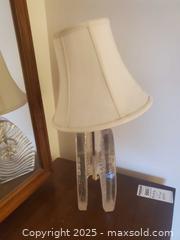MaxSold Auction: Clear Textured Glass Table Lamp, Approximately 20 in. Height - Ottawa (Ontario, Canada) PARTNER MANAGED Downsizing Online Auction - Garfield Avenue