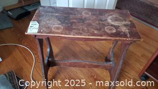 MaxSold Auction: Folk Primitive Wooden Side Table / Small Bench, A - Ottawa (Ontario, Canada) PARTNER MANAGED Downsizing Online Auction - Garfield Avenue