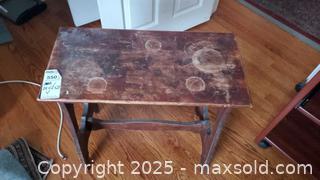 MaxSold Auction: Folk Primitive Wooden Side Table / Small Bench, A - Ottawa (Ontario, Canada) PARTNER MANAGED Downsizing Online Auction - Garfield Avenue