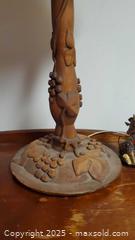 MaxSold Auction: Lamp &#38; Cloisonné Figurine Lot, Carved Wood Base, Fabric Shade A - Ottawa (Ontario, Canada) PARTNER MANAGED Downsizing Online Auction - Garfield Avenue