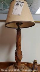 MaxSold Auction: Lamp &#38; Cloisonné Figurine Lot, Carved Wood Base, Fabric Shade A - Ottawa (Ontario, Canada) PARTNER MANAGED Downsizing Online Auction - Garfield Avenue