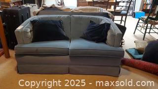 MaxSold Auction: Light Blue Loveseat / Small Sofa, - Ottawa (Ontario, Canada) PARTNER MANAGED Downsizing Online Auction - Garfield Avenue
