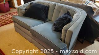 MaxSold Auction: Light Blue Loveseat / Small Sofa, - Ottawa (Ontario, Canada) PARTNER MANAGED Downsizing Online Auction - Garfield Avenue