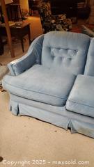 MaxSold Auction: Light Blue Plush 2-Seat Loveseat, C - Ottawa (Ontario, Canada) PARTNER MANAGED Downsizing Online Auction - Garfield Avenue