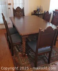 MaxSold Auction: Oak Carved Antique-Style Dining Table with 6 Chairs C - Ottawa (Ontario, Canada) PARTNER MANAGED Downsizing Online Auction - Garfield Avenue