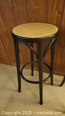 MaxSold Auction: Pair of Backless Bar/Counter Stools — Matte Black &#38; Cane B - Ottawa (Ontario, Canada) PARTNER MANAGED Downsizing Online Auction - Garfield Avenue