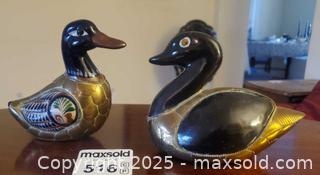 MaxSold Auction: Pair of Tonalá-Style Enamel Brass Duck Figurines A - Ottawa (Ontario, Canada) PARTNER MANAGED Downsizing Online Auction - Garfield Avenue