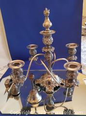 MaxSold Auction: Silver Plate Rococo-Style 5-Light Tabletop Candelabra A - Ottawa (Ontario, Canada) PARTNER MANAGED Downsizing Online Auction - Garfield Avenue