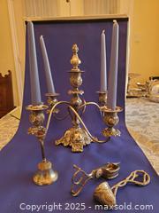 MaxSold Auction: Silver Plate Rococo-Style 5-Light Tabletop Candelabra A - Ottawa (Ontario, Canada) PARTNER MANAGED Downsizing Online Auction - Garfield Avenue