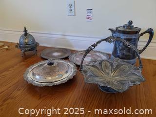 MaxSold Auction: Silverplated Tea/Coffee Set with Covered Dish, Centerpiece &#38; Trays B - Ottawa (Ontario, Canada) PARTNER MANAGED Downsizing Online Auction - Garfield Avenue