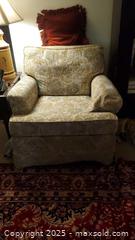 MaxSold Auction: Skirted Rolled-Arm Upholstered Armchair, C - Ottawa (Ontario, Canada) PARTNER MANAGED Downsizing Online Auction - Garfield Avenue