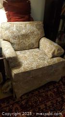 MaxSold Auction: Skirted Rolled-Arm Upholstered Armchair, C - Ottawa (Ontario, Canada) PARTNER MANAGED Downsizing Online Auction - Garfield Avenue