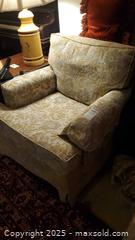 MaxSold Auction: Skirted Rolled-Arm Upholstered Armchair, C - Ottawa (Ontario, Canada) PARTNER MANAGED Downsizing Online Auction - Garfield Avenue