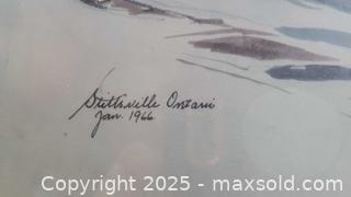 MaxSold Auction: Stittsville Train Station print, signed (illegible), 1966, framed A - Ottawa (Ontario, Canada) PARTNER MANAGED Downsizing Online Auction - Garfield Avenue