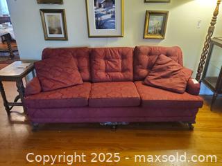 MaxSold Auction: Traditional 3-Seat Sofa with Carved Wood Legs C - Ottawa (Ontario, Canada) PARTNER MANAGED Downsizing Online Auction - Garfield Avenue