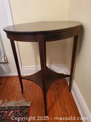 MaxSold Auction: Traditional  Accent Table with Lower Triangular Shelf B - Ottawa (Ontario, Canada) PARTNER MANAGED Downsizing Online Auction - Garfield Avenue