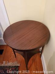 MaxSold Auction: Traditional  Accent Table with Lower Triangular Shelf B - Ottawa (Ontario, Canada) PARTNER MANAGED Downsizing Online Auction - Garfield Avenue