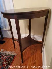MaxSold Auction: Traditional  Accent Table with Lower Triangular Shelf B - Ottawa (Ontario, Canada) PARTNER MANAGED Downsizing Online Auction - Garfield Avenue