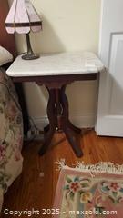 MaxSold Auction: Victorian-Style Marble-Top Pedestal Accent Table B - Ottawa (Ontario, Canada) PARTNER MANAGED Downsizing Online Auction - Garfield Avenue