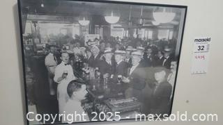 MaxSold Auction: 11x14 Framed Vintage-Style Black-and-White Bar Scene Print - Ottawa (Ontario, Canada) PARTNER MANAGED Downsizing Online Auction - Garfield Avenue