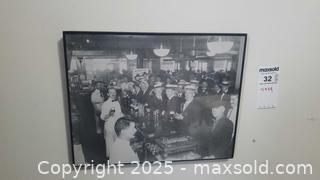 MaxSold Auction: 11x14 Framed Vintage-Style Black-and-White Bar Scene Print - Ottawa (Ontario, Canada) PARTNER MANAGED Downsizing Online Auction - Garfield Avenue