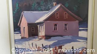 MaxSold Auction: Raynald Leclerc Original Signed Winter Landscape Painting with Cottage A - Ottawa (Ontario, Canada) PARTNER MANAGED Downsizing Online Auction - Garfield Avenue