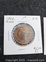 MaxSold Auction: Three Canadian Coins incl. Large Cents and Silver 5 Cents - Burnside (British Columbia, Canada) PARTNER MANAGED Estate Sale Online Auction - Hillside Avenue