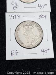 MaxSold Auction: Two Silver Newfoundland 50 Cent Coins, 1917 and 1918 - Burnside (British Columbia, Canada) PARTNER MANAGED Estate Sale Online Auction - Hillside Avenue