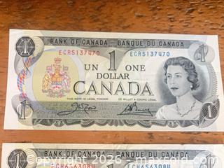 MaxSold Auction: Five 1973 Canadian One Dollar Bills - Lanark (Ontario, Canada) SELLER MANAGED Downsizing Online Auction -  Markle Road
