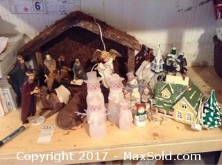 Nativity Scene With Porcelain Figures 
