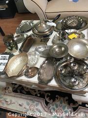 Silver plate And Sterling Silver Serving Pieces - A 