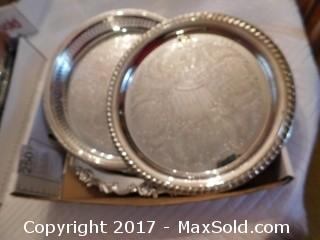 Seven Silver plated Trays - B